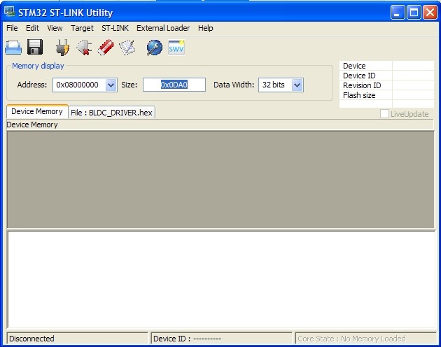 st-link utility screenshot
