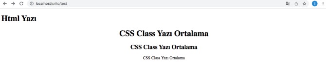 CSS class ile yazı ortalama